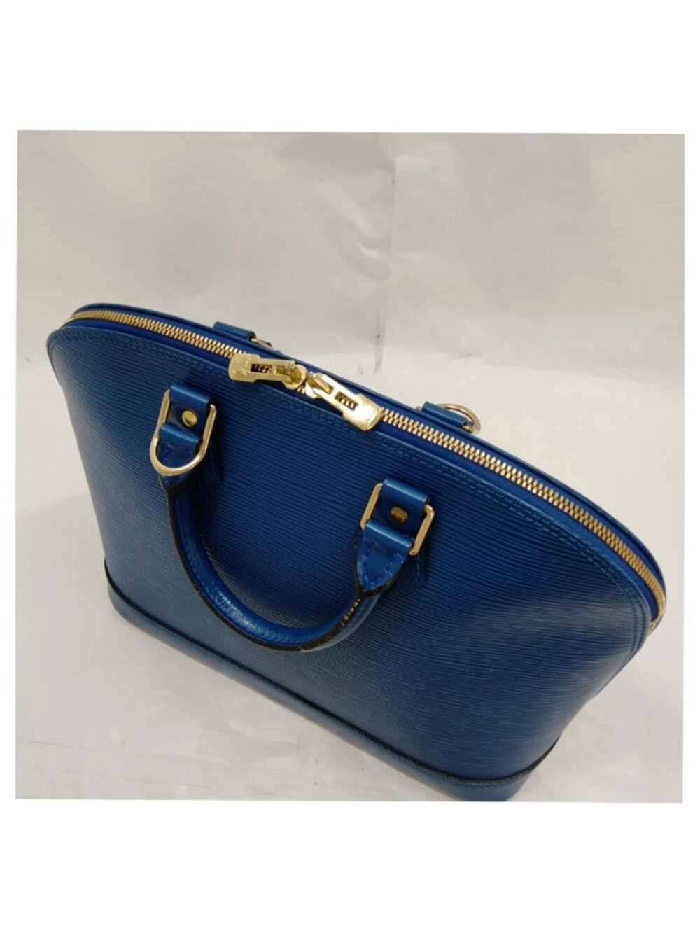 Authentic Louis Vuitton Alma PM Epi Leather Blue Handbag Satchel Bag - Picture 6 of 16